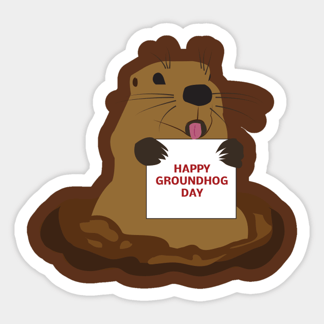 Happy Groundhog Day Sticker by dddesign